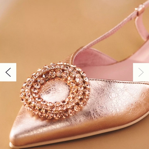 💖💖 BNIB Pretty Ballerinas Rose Gold Flats Slingback Pointed Toe Size US 7- 7½ - Picture 4 of 8